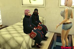 sakura and konan try a trio, end up fucking their two friends who love the milk 😏🍶