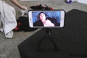 Why does my step mom Fifi Foxx love watching me get a handjob?