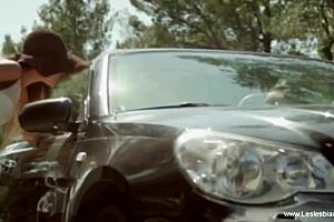 Best friends enjoy outdoor relaxation with some love making