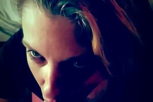 When alone, horny stepmom sucks stepson Chris Stone's cock until he cums on Sarah Slate.