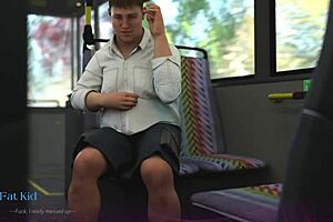 wet pussy licked on a bus in this 3d game porn scene