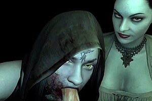 ador când Lady Dimitrescu face dublă muie în parodia Resident Evil