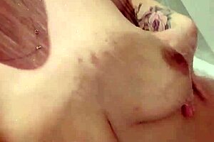 sexy milf masturbates in shower