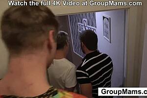 damn, my virgin stepson got pounded by groupmams at the bar!