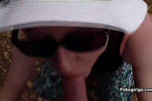 Outdoor cum in mouth scene with teen and milf