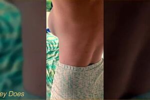 my wife shows her hot ass in tight booty shorts at home