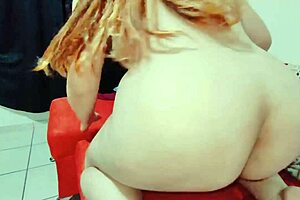 the pregnant mexican woman strips naked, flaunting her big tits and huge ass, then sucks her neighbor's cock.