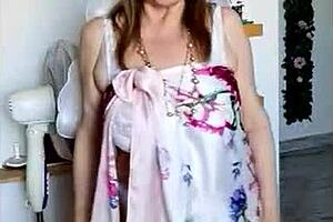 Mariaold teases in sexy lingerie, hiding big surprises underneath.