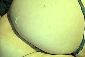 Playing with her big ass asshole in thong