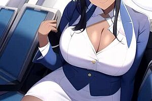 مضيفة طيران هينتاي AI في تجميعة جنسية مجنونة