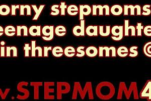 Големи цици милф и гореща тийн 18+ в гадно 3-це действие