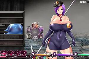 powerful slime almost beats policewoman in karryn's prison ep6 😈