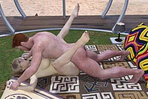 Rothaariger Hengst fickt sexy Blondine in wilder Missionarstellung