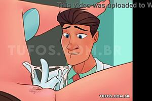 first time at the gynecologist, young girl intrigued by handsome doctor