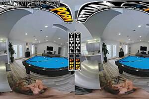 Playing virtual billiards with hot Latina milf Caitlin Bell is so fun