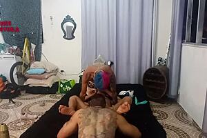 Maid getting fucked by two friends in a steamy group session 😈