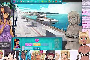 i'm lewdneko playing huniepop with big tits milfs