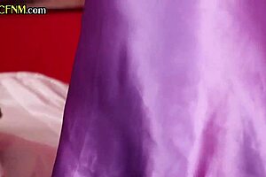 Watch these amateur femdoms give group handjobs in silky night robes during CFNM session!