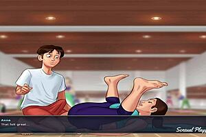 Summertime Saga: Урок в спортзале с busty милф, визит директора, веселье с сестрой и эпическая французская классная акция