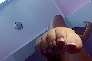 Exploring a dirty foot fetish with intense close-ups.