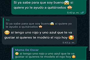 Oscar's mom calls me to check out her new dresses