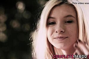 Blonde teen tribs busty MILF's pussy hard.