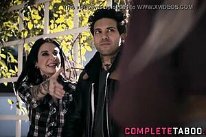 Blonde teen tribs busty MILF's pussy hard.