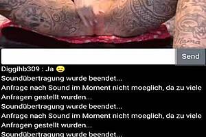 German big tits milf masturbates pussy on webcam.