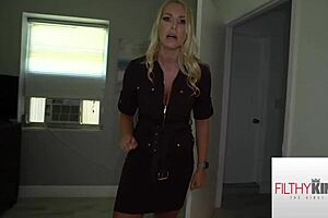 My blonde stepmom got mad then let me fuck her