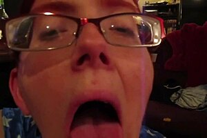 my wife gives a busty blowjob to that big cock