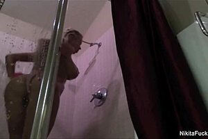 Nikita Von James Showers With Big Tits And Masturbation. What A Tease!