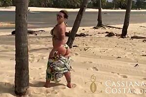 Beach Menage with My Latina Friend and Brazilian Amateurs Getting Wild