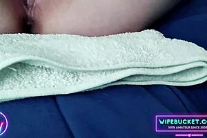 my wife orgasms every time i tickle her feet, squirting in amateur couple video