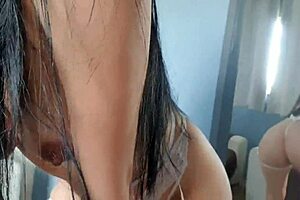 latina's panties tore, big tits and ass pussy exposed, would you suck it?