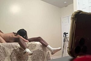 Milf Taelit fucks big black cock in threesome