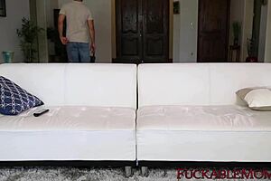 Busty jaclyn taylor oils stepson's big cock with her pussy