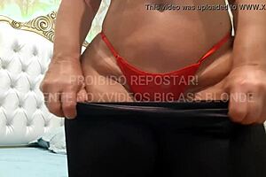 SENSUAL DANCE in black leggings, shaking ass on bed!