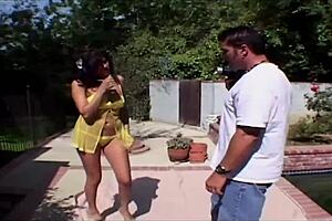 Milf cole commors fucks hard poolside with cumshot