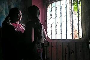 husband's away, so she cheats with the delivery woman 🔥💦