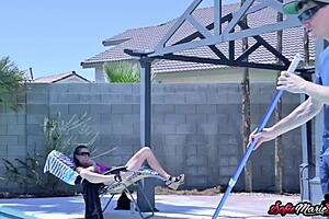Cougar Sofie Marie Seduces Pool Guy for Hardcore Pounding