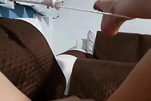 Naughty Latina Masturbates On Wet Sofa