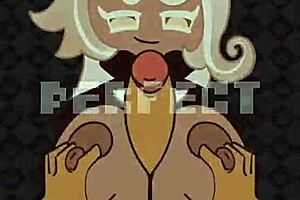 latte cookie titfucks big cock, cums on tits.