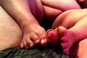 step son spots step mom masturbating bent over, helps out and takes her to the toilet for kinky relief