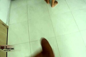 my horny stepson fucked my shaved pussy in the bathroom, creampie and all.