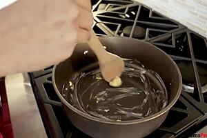 Stepmom Blows Stepson While He Cooks In Kitchen