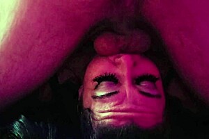 Pretty milf with big natural tits sweeps out pipes with blowjob