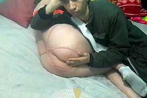 Latina milf masturbates with thong and panties before side sex.