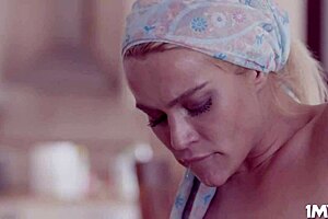 Does long-legged sex queen Cherry get a different refreshment from Nikki in this blowjob scene?