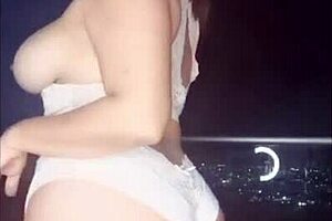 Hot Latina MILF dances in lingerie