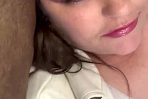 sexy minxycme moans while sucking my dildo in beautiful brunette homemade lesbian